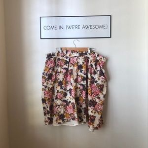 Modcloth floral midi lined skirt with pockets
